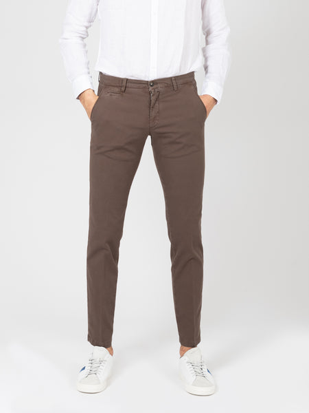 Pantaloni cotone oxford marroni