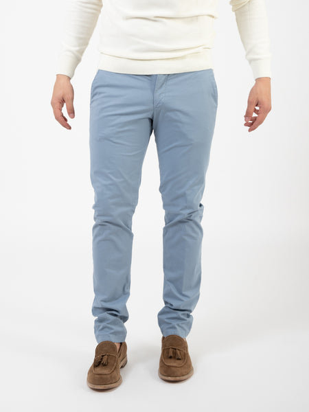 Pantaloni in cotone stretch azzurri