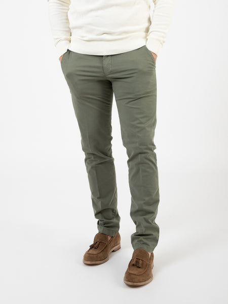 Pantaloni in cotone stretch verdi