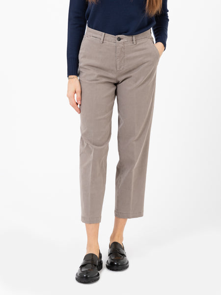 Pantaloni Jean-W cotone e seta beige scuro