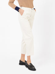 BRIGLIA 1949 - Pantaloni Jean-W cotone e seta gesso