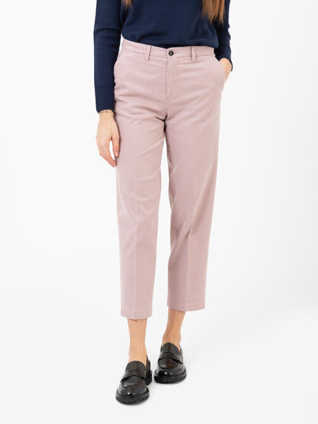 Pantaloni Jean-W cotone e seta rosa