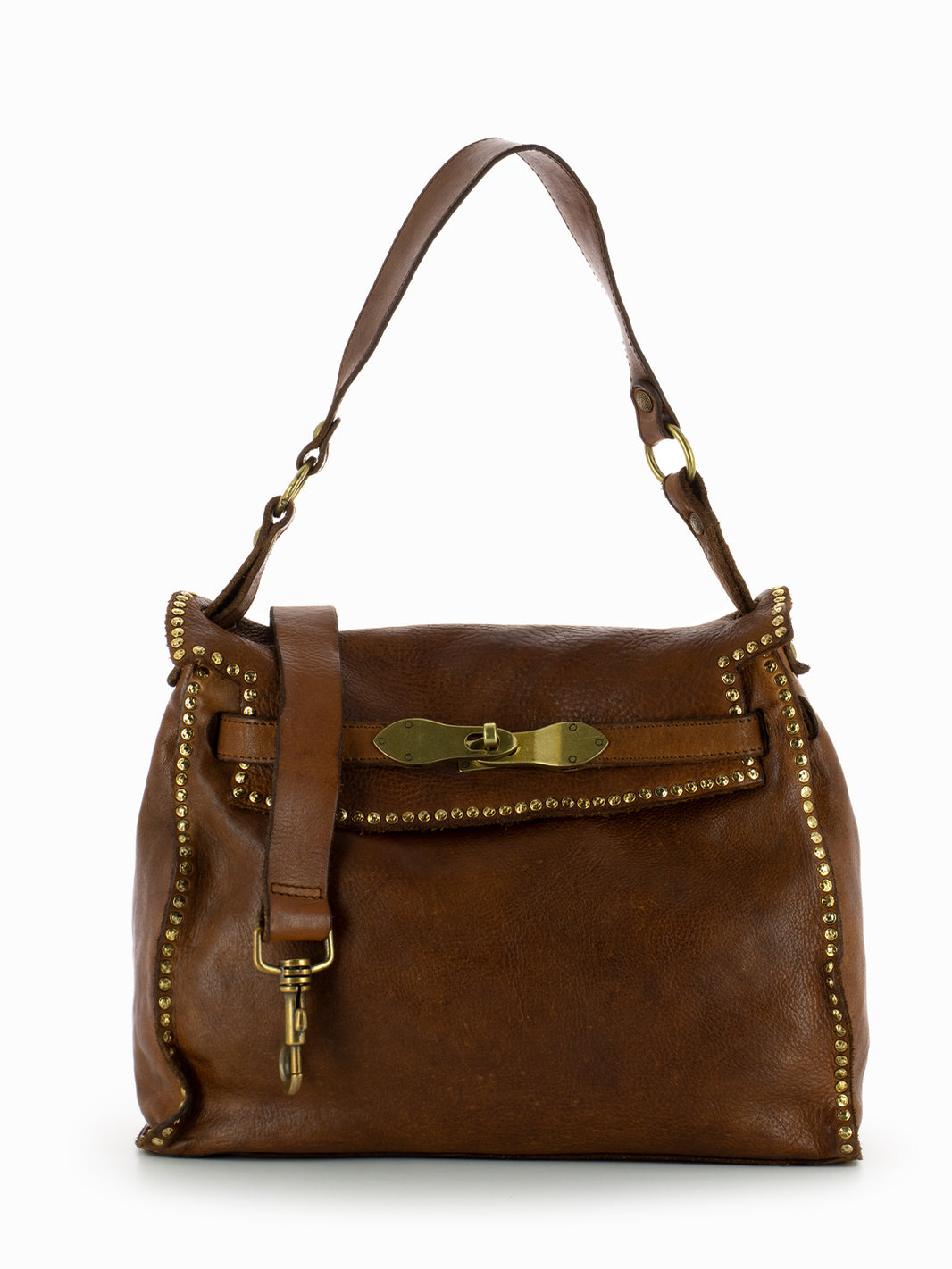 Kura medium cognac one-shoulder bag