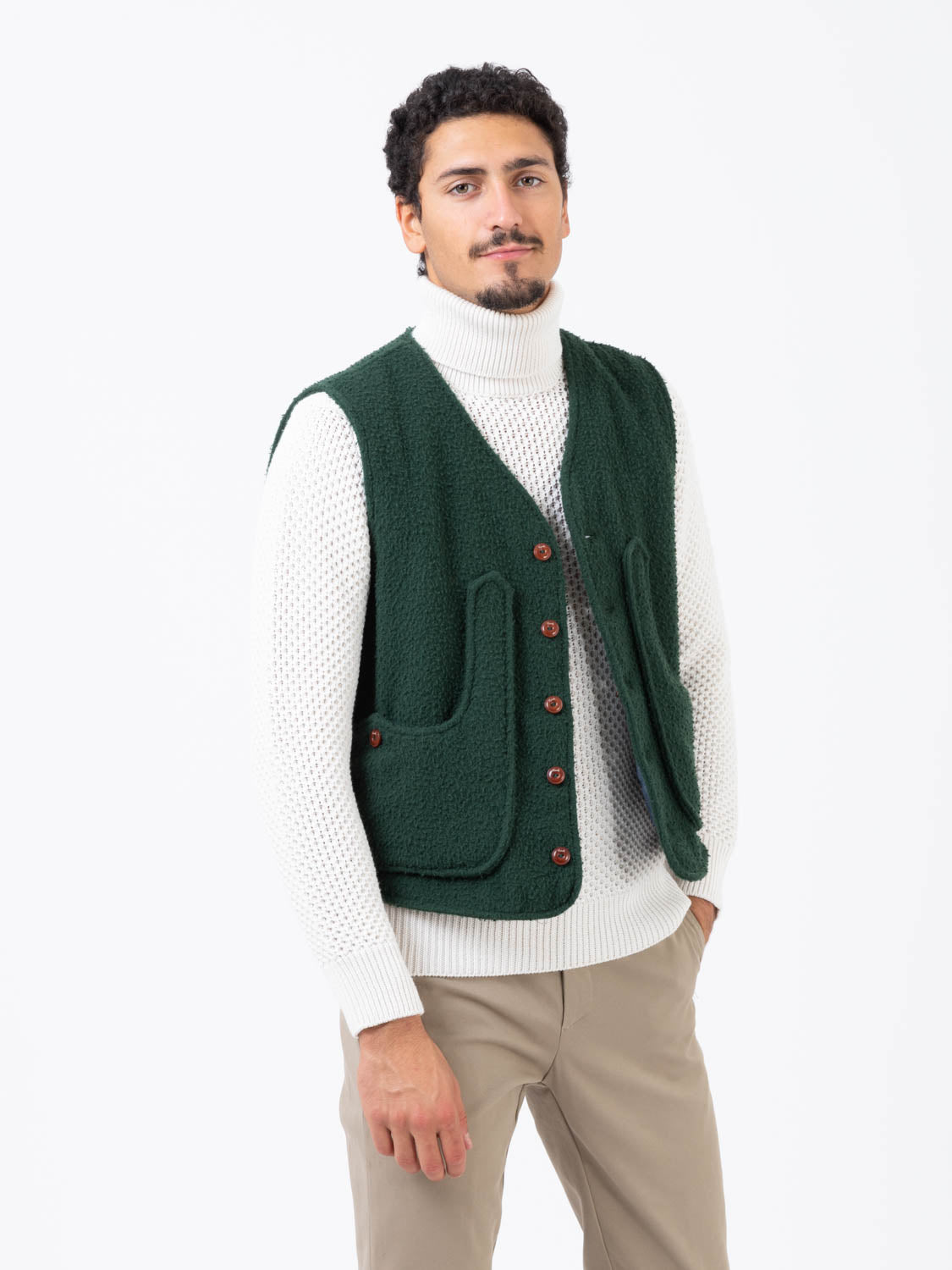 CAPALBIO - Gilet in casentino verde