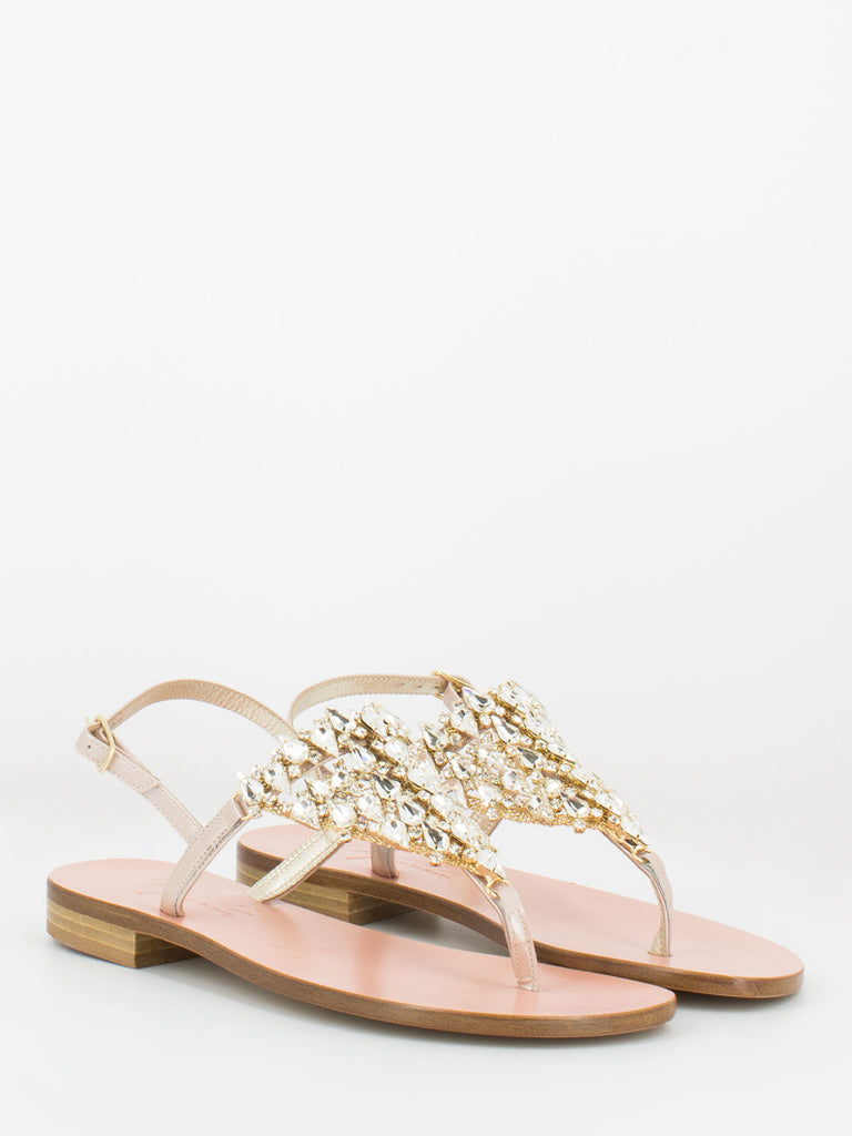 CAPRI - Sandali Positano vernice rosa con strass