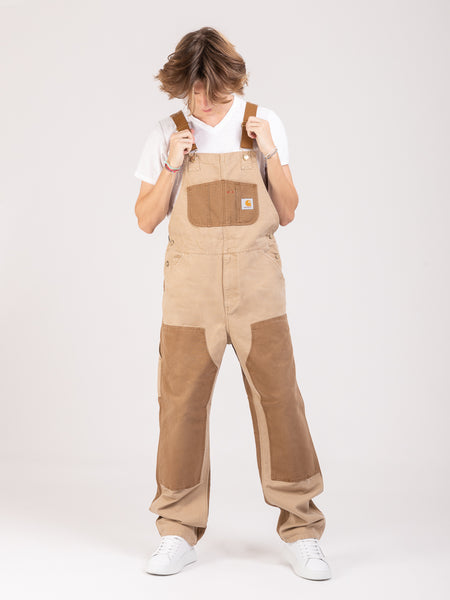 Double Knee Bib Overall Hamilton Brown / Dusty Hamilton Brown Aged Canvas