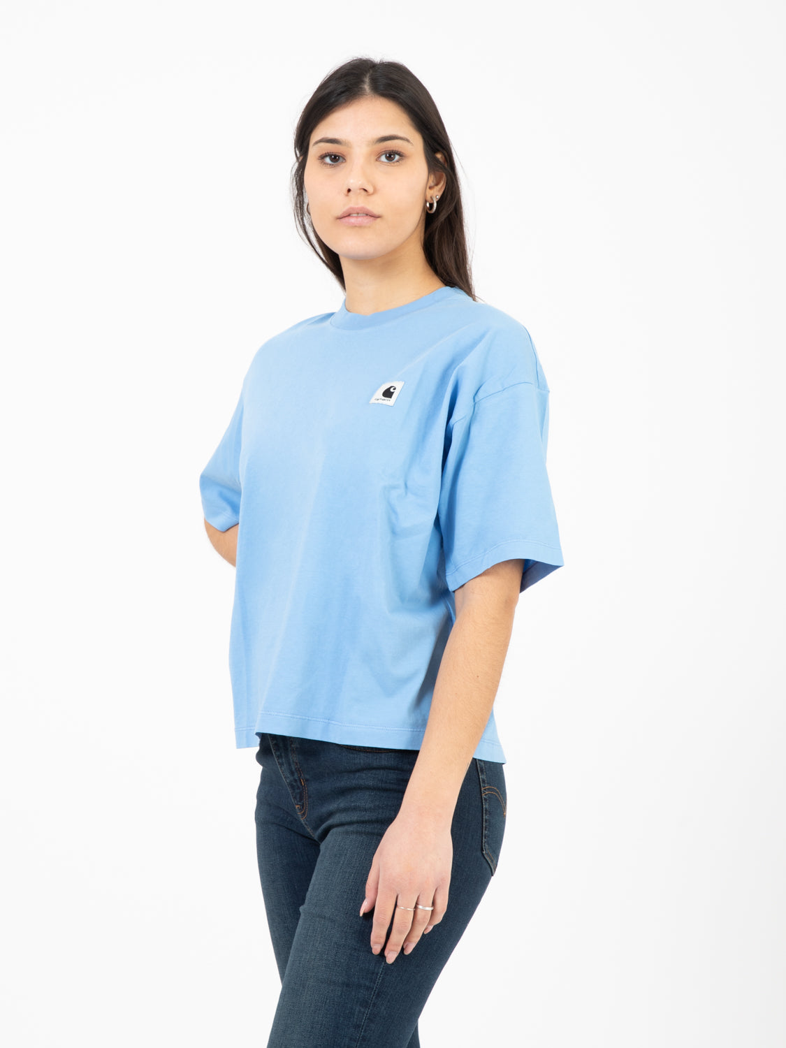 W’ S/S Nelson T-Shirts piscine garment dyed