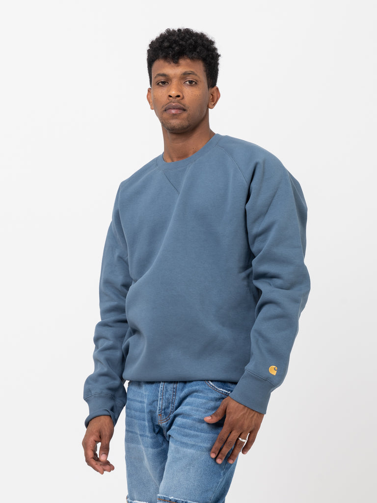 Carhartt WIP - Chase Sweat storm blue / gold