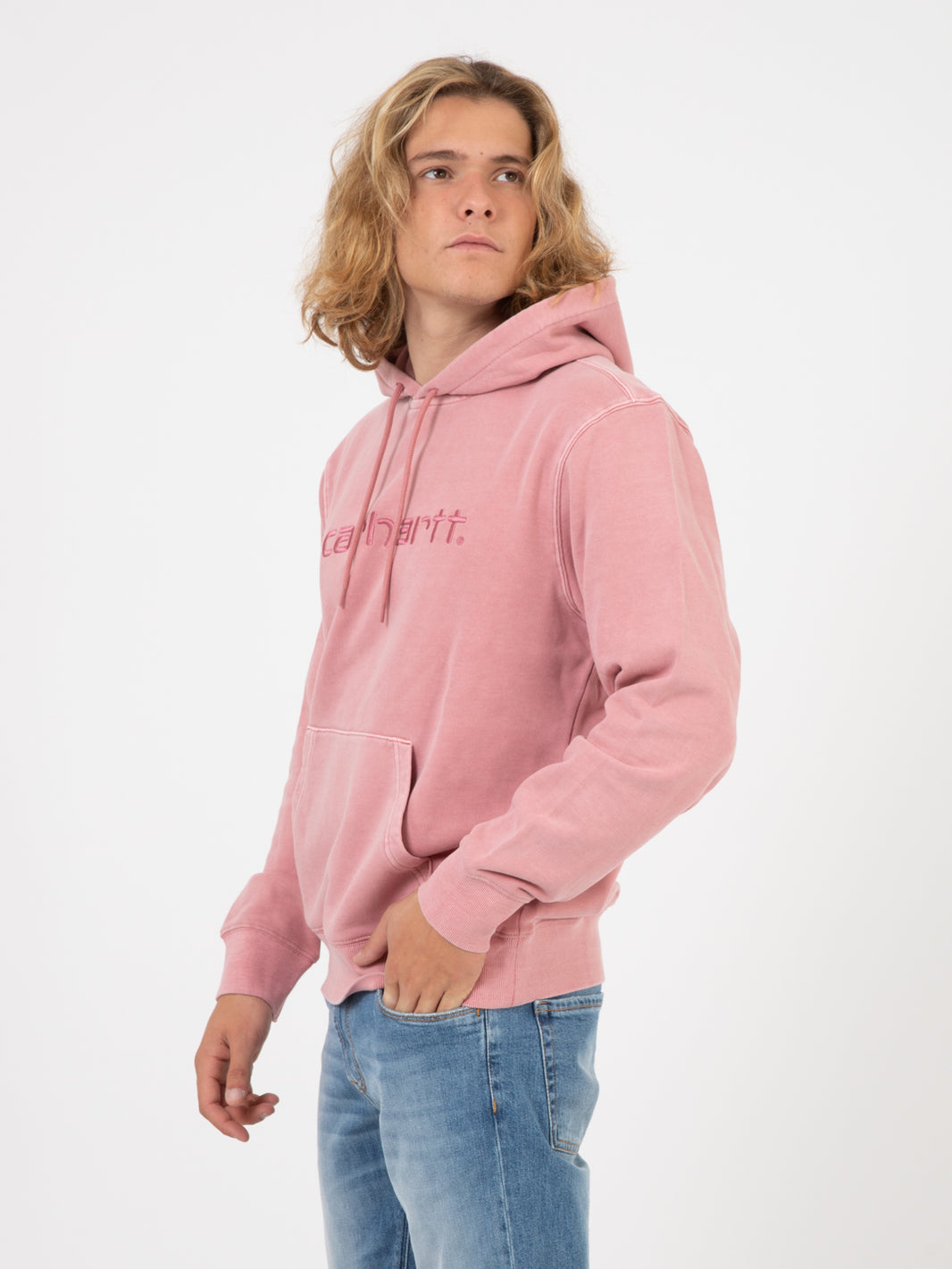 Hooded Duster Sweat dahlia garment dyed