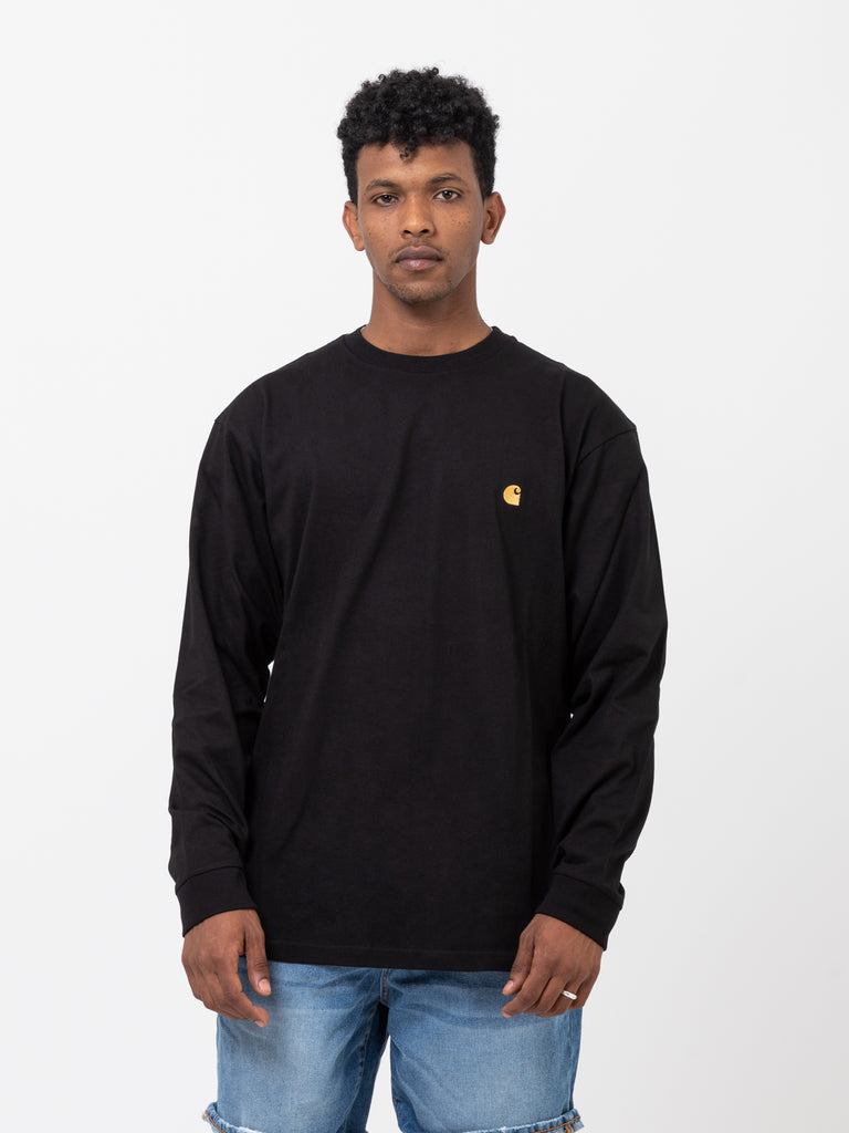 Carhartt WIP - L/S Chase T-Shirt black / gold