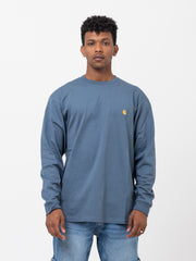 Carhartt WIP - L/S Chase T-Shirt storm blue / gold