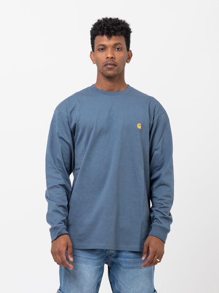 L/S Chase T-Shirt storm blue / gold