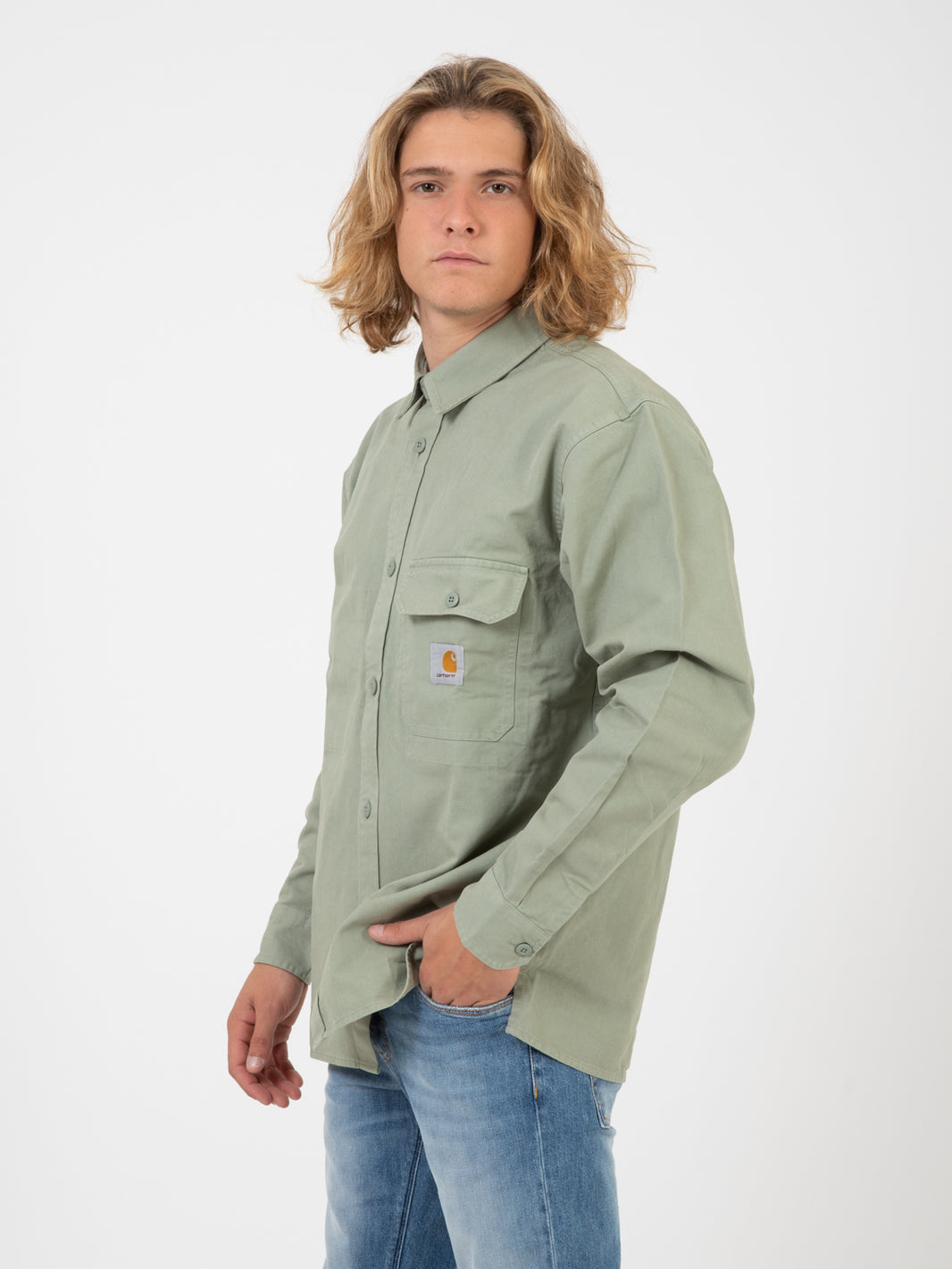 Reno Shirt Jac garment dyed yucca