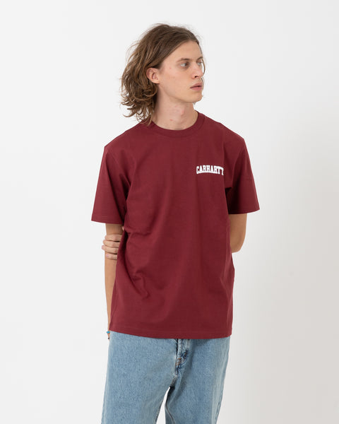 S/S University Script T-Shirt corvina / white