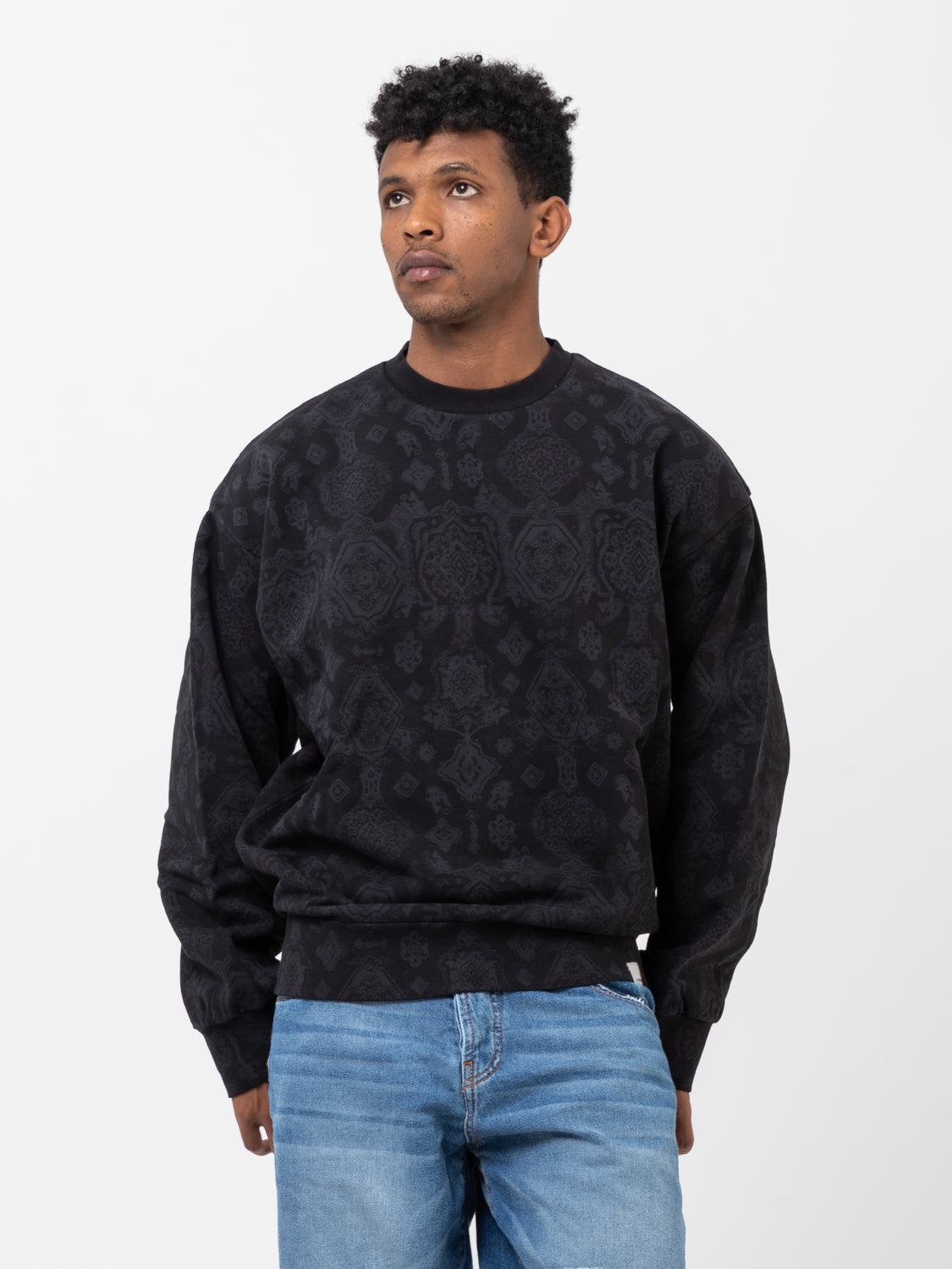 felpa girocollo uomo verse sweat BLACK