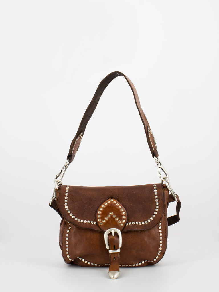 CATERINA LUCCHI Borsa a spalla Texana in pelle cognac con