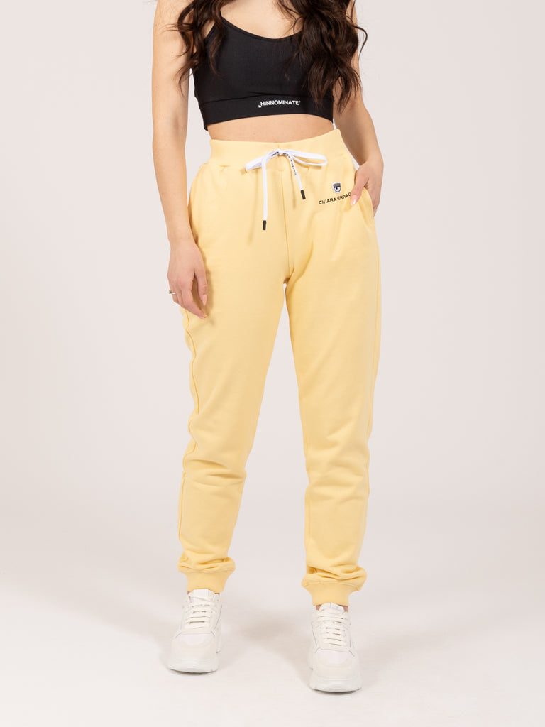 CHIARA FERRAGNI - Joggers Logo Classic light diagonal fleece sun light