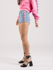 CHIARA FERRAGNI - Shorts denim Pink Logomania