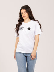 CHIARA FERRAGNI - T-shirt Eye Star bianca