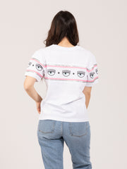 CHIARA FERRAGNI - T-shirt Maxilogomania bianca