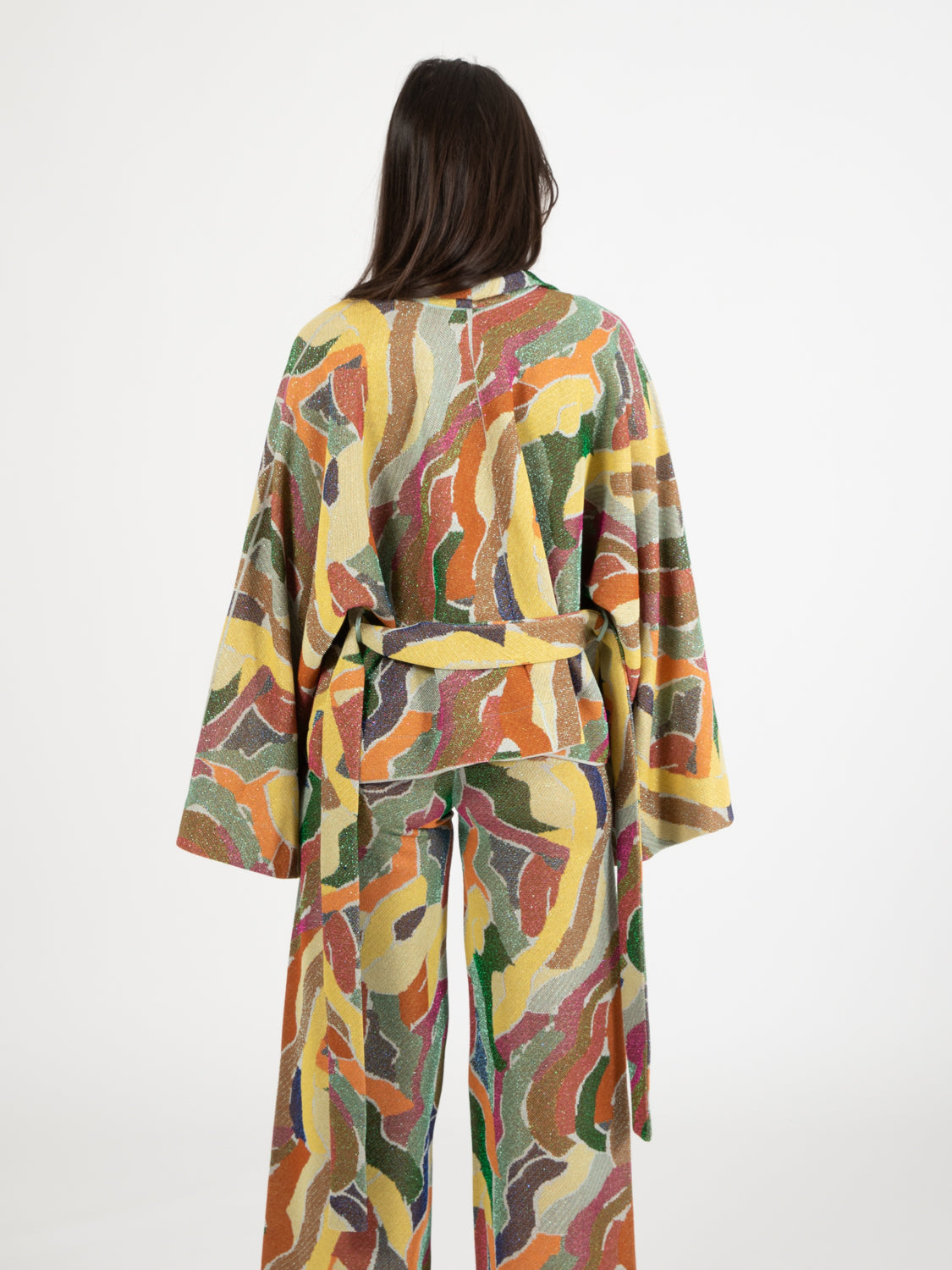 Kimono corto lurex acido