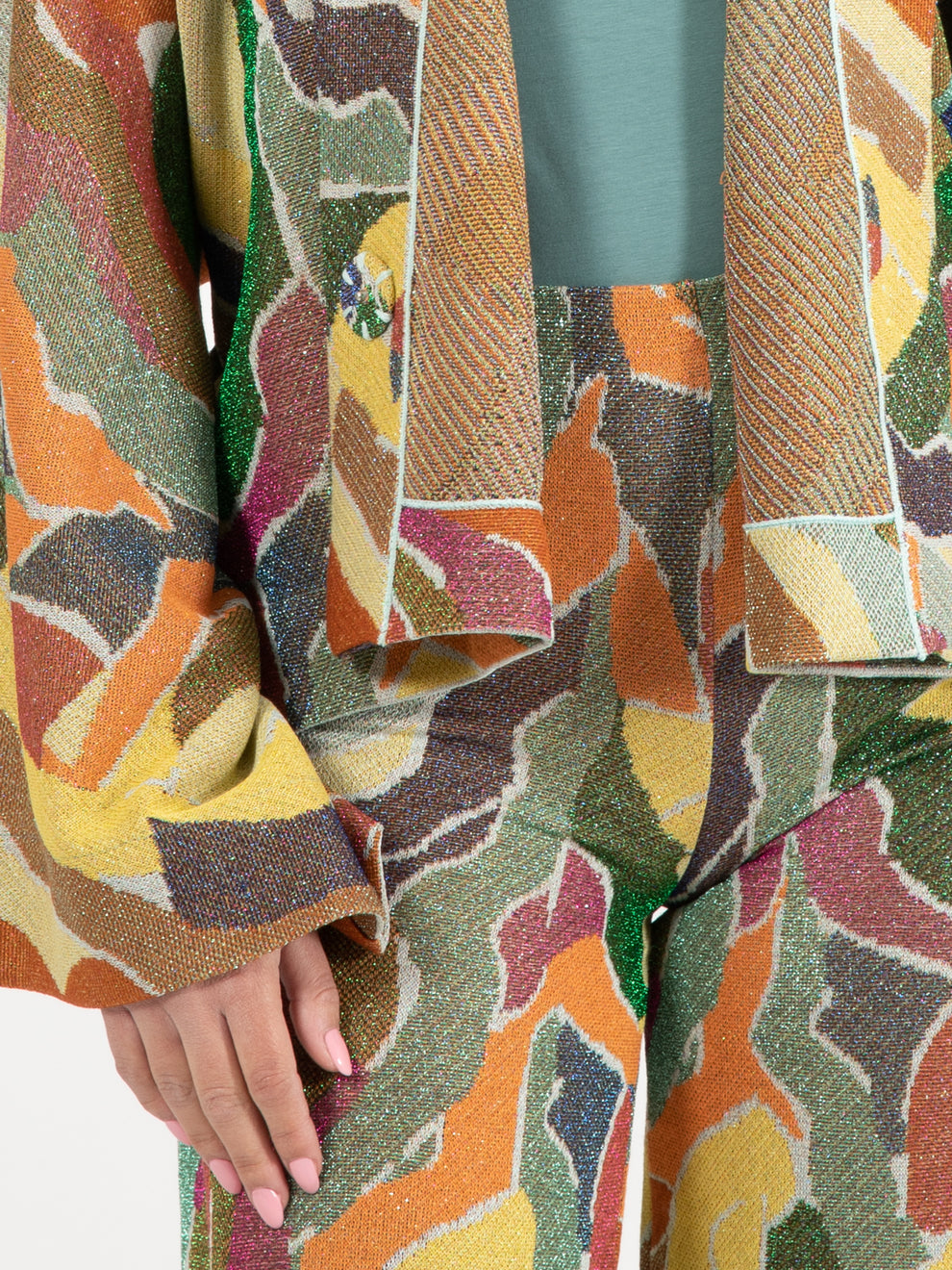 Kimono corto lurex acido