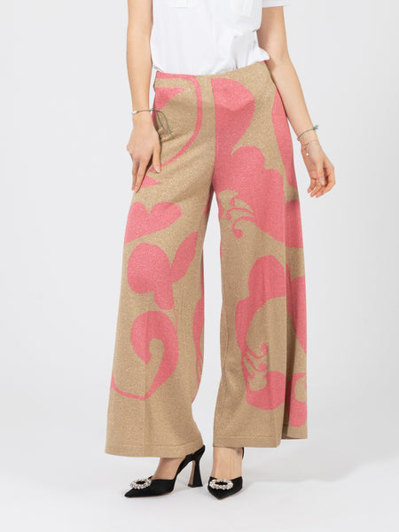 Pantaloni jacquard spool / petunia