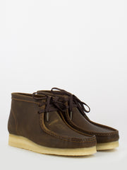 CLARKS - Wallabee beeswax marroni