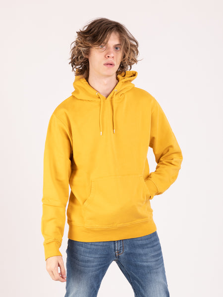 Felpa hoodie basica burned yellow