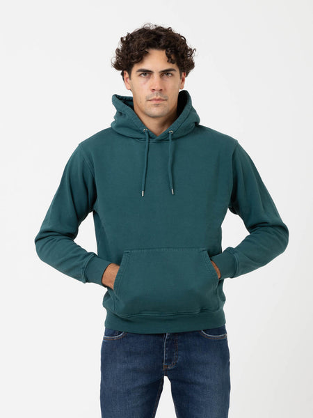 Felpa hoodie Classic Organic ocean green