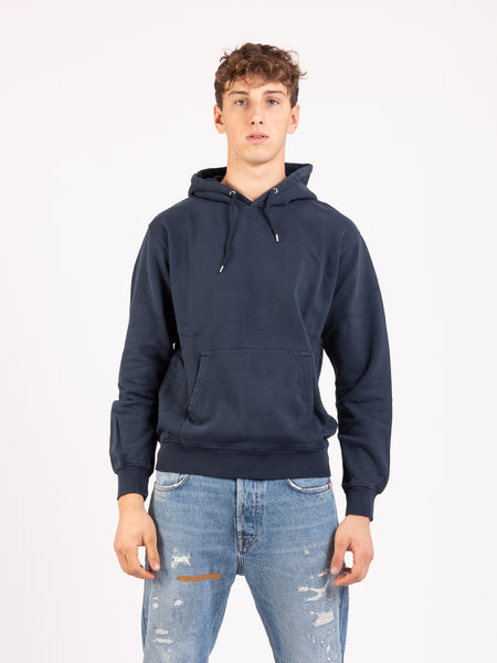 Felpa hoodie Classic Organic navy blue