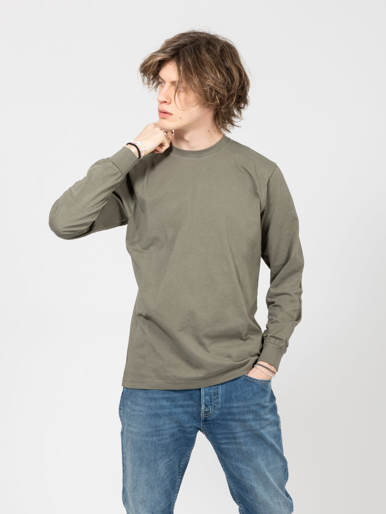COLORFUL STANDARD - T-shirt Oversized Organic L/S dusty olive