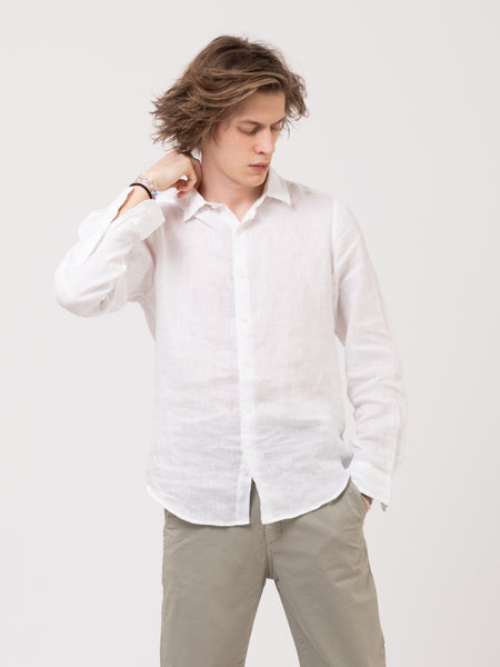 Camicia in lino white