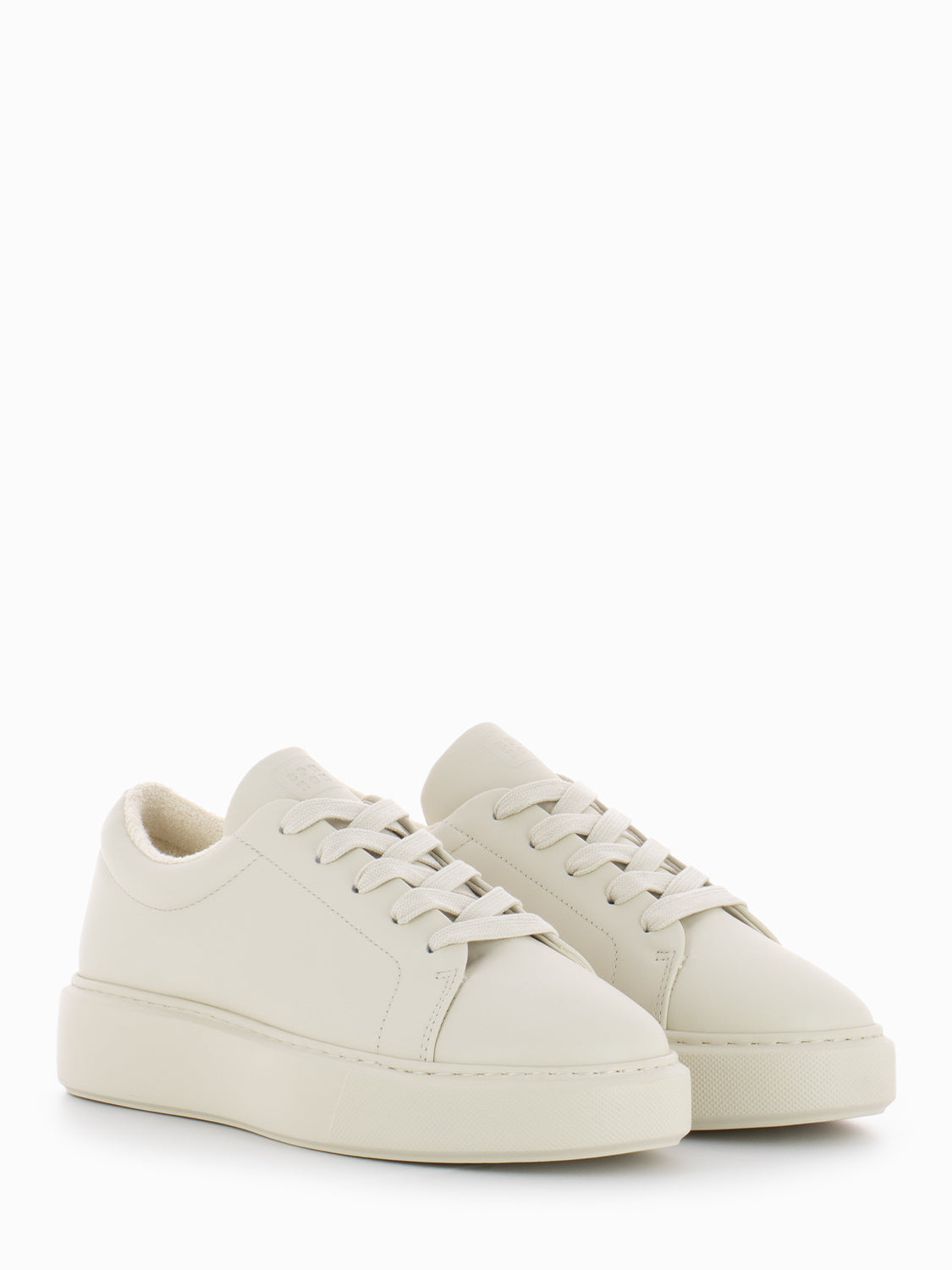 Sneakers W in pelle beige