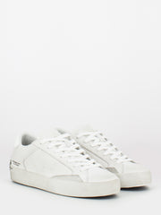 CRIME - Low Top Distressed bianco / fuxia fluo