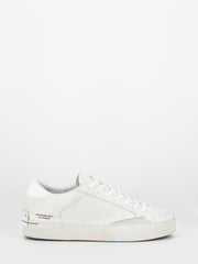 CRIME - Low Top Distressed bianco / fuxia fluo