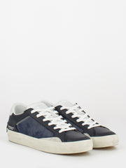 CRIME - Low Top Distressed blu / bianco