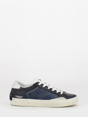 CRIME - Low Top Distressed blu / bianco