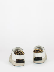 CRIME - Low Top Distressed champagne glitter / leopard