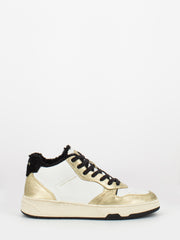CRIME - Timeless mid top bianco / oro