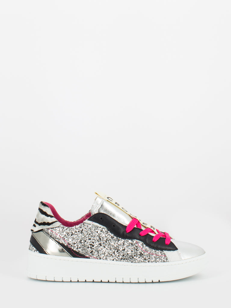 CROMIER - Sneakers glitter mix argento / black
