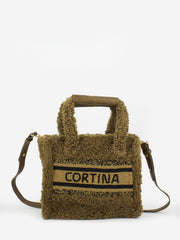 DE SIENA - Borsa eco fur Cortina tabacco / black
