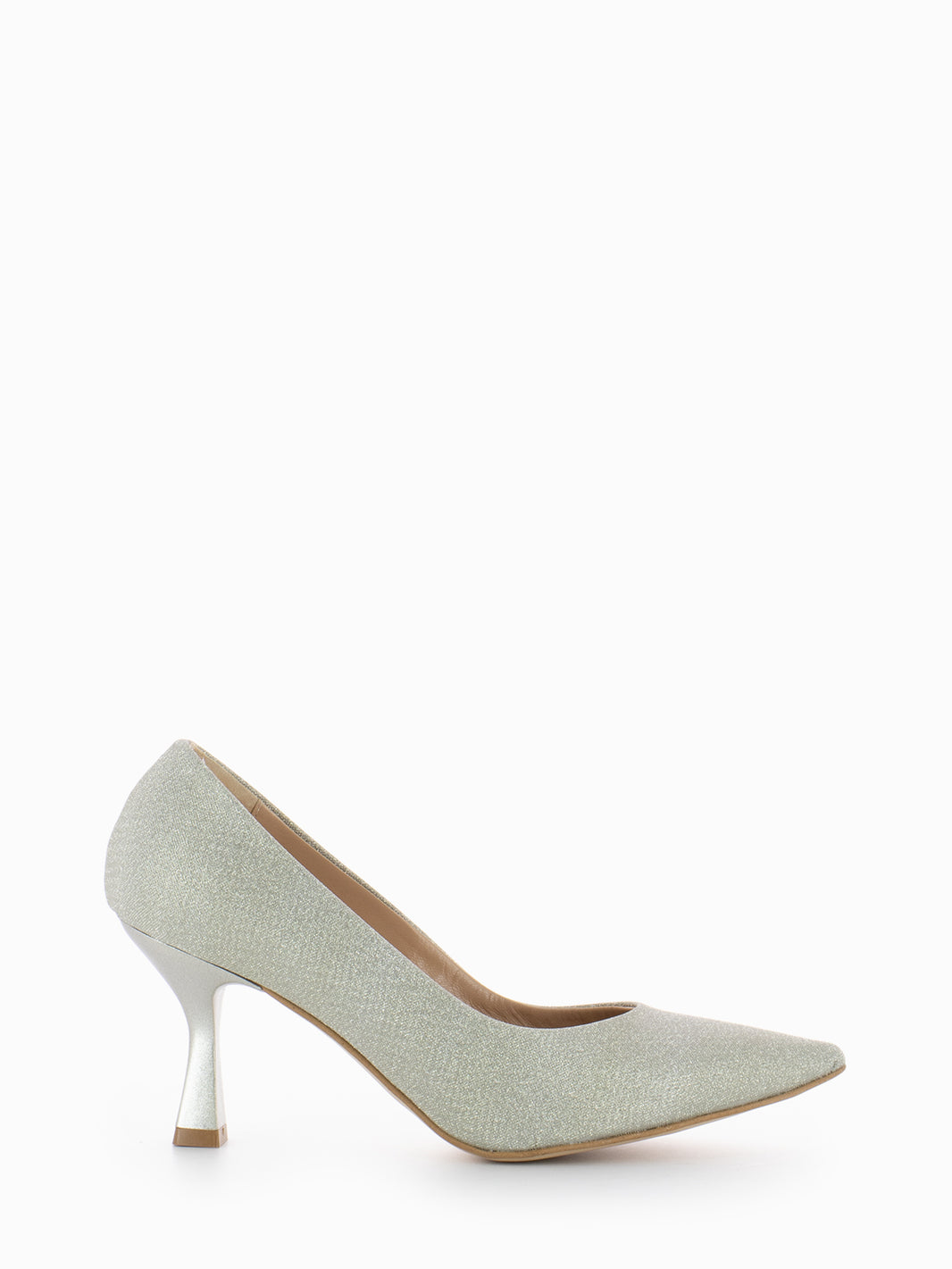 Silver microglitter pumps