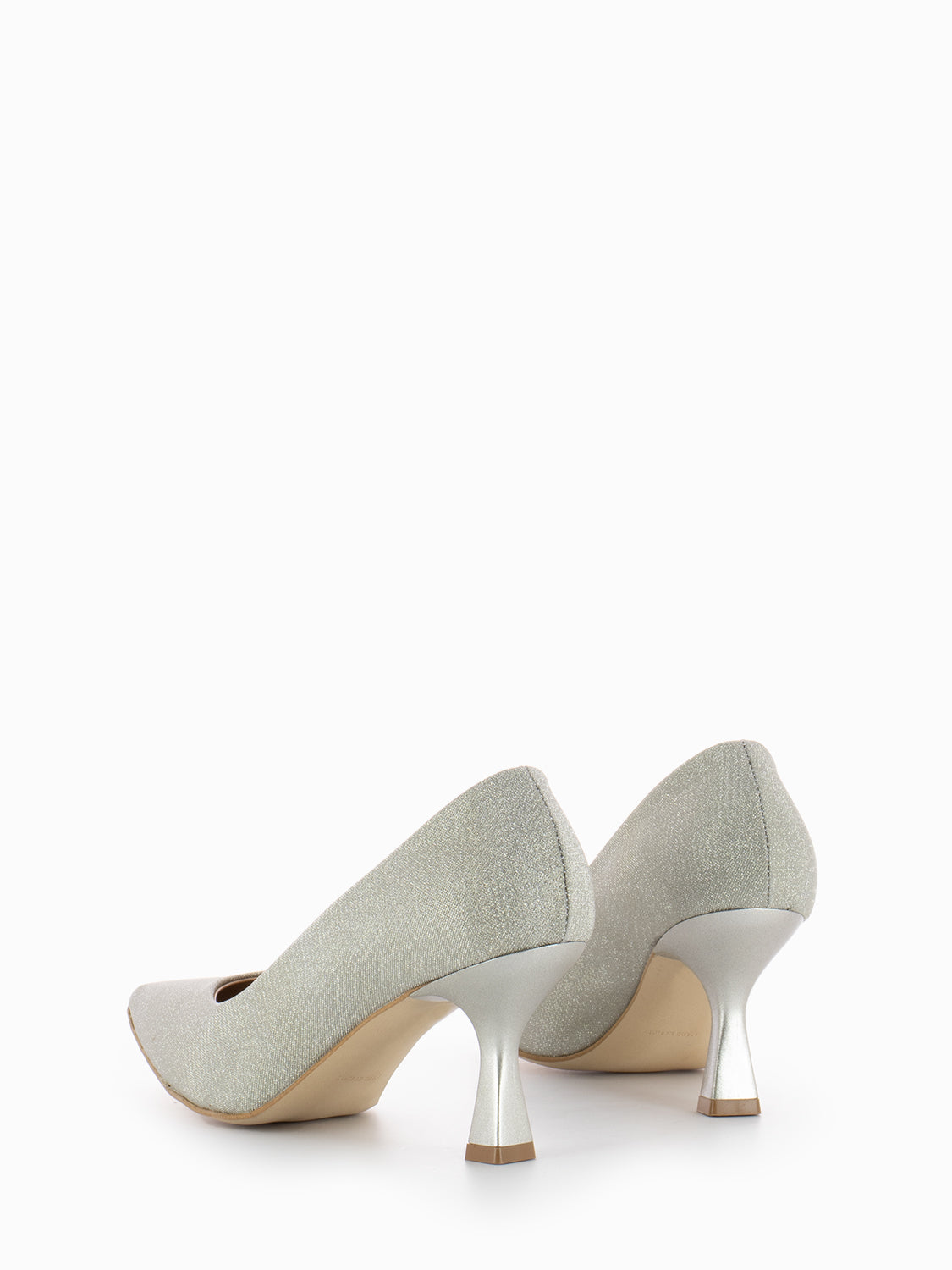 Silver microglitter pumps