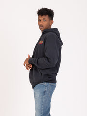 DEUS - Felpa hoodie con zip Observation phantom black