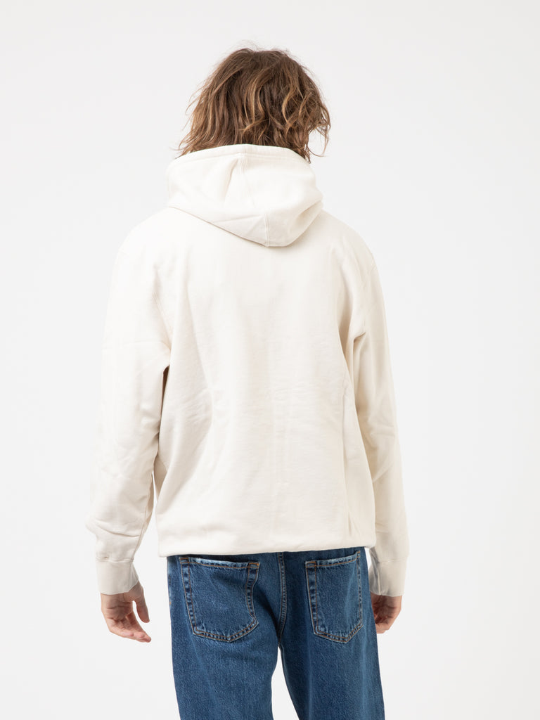 EDWIN - Felpa hoodie Sunset on MT Fuji whisper white garment washed