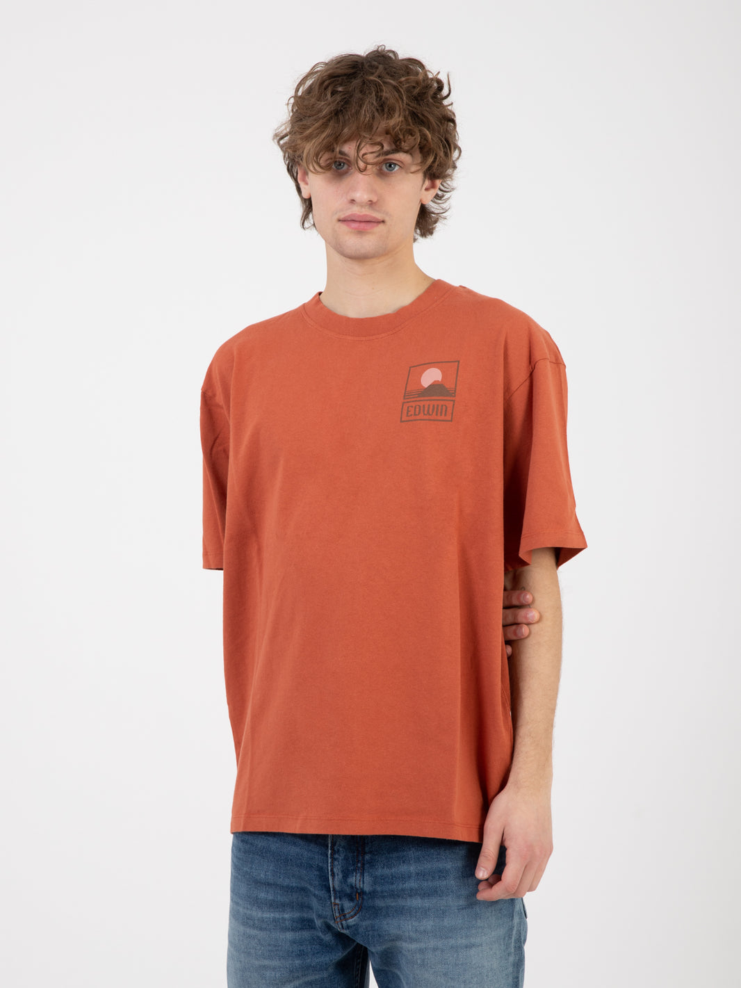 T-Shirt Sunset On Mt Fuji baked clay