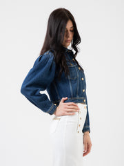 ELISABETTA FRANCHI - Giacca jeans blue vintage