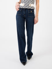 ELISABETTA FRANCHI - Jeans a palazzo blue denim