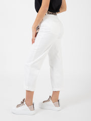 ELISABETTA FRANCHI - Jeans con cintura twill avorio
